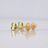 Topos Trebol Esmeralda 12pts 0.85g / 4.86mm Oro Amarillo 18K