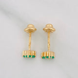 Topos Trebol Esmeralda 12pts 0.85g / 4.86mm Oro Amarillo 18K
