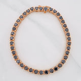 Pulso Tennis Diamantes Negros 5.2qts 22.45g / 19cm / 4.35mm Oro Rosa 18K