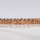 Pulso Tennis Diamantes Negros 5.2qts 22.45g / 19cm / 4.35mm Oro Rosa 18K
