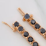 Pulso Tennis Diamantes Negros 5.2qts 22.45g / 19cm / 4.35mm Oro Rosa 18K