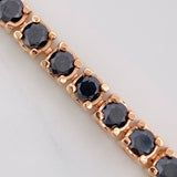 Pulso Tennis Diamantes Negros 5.2qts 22.45g / 19cm / 4.35mm Oro Rosa 18K