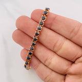 Pulso Tennis Diamantes Negros 5.2qts 22.45g / 19cm / 4.35mm Oro Rosa 18K