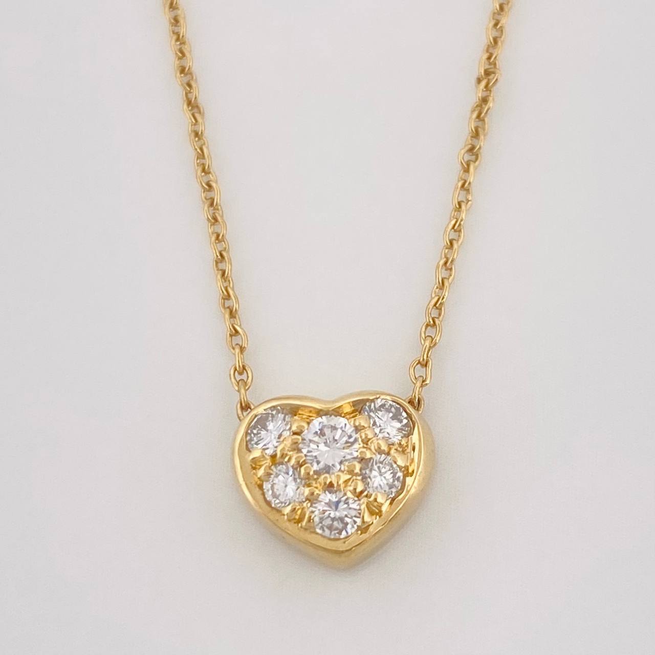 Cadena Rolo Corazon Diamante 12pts 2.55g / 40cm / 1mm Oro Amarillo 18K