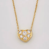 Cadena Rolo Corazon Diamante 12pts 2.55g / 40cm / 1mm Oro Amarillo 18K