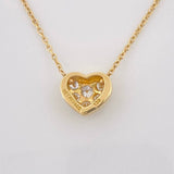 Cadena Rolo Corazon Diamante 12pts 2.55g / 40cm / 1mm Oro Amarillo 18K