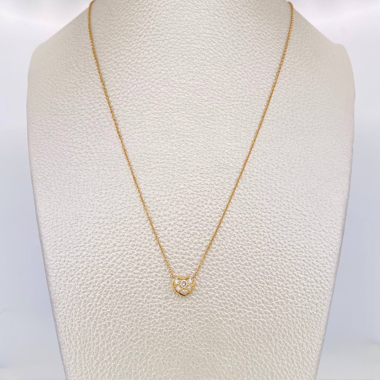 Cadena Rolo Corazon Diamante 12pts 2.55g / 40cm / 1mm Oro Amarillo 18K