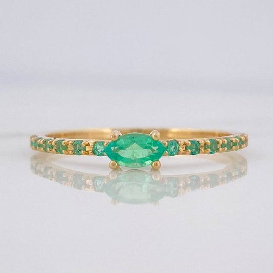 Anillo Churumbela Esmeraldas 29pts 1.4g / T7 Oro Amarillo 18K