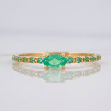 Anillo Churumbela Esmeraldas 29pts 1.4g / T7 Oro Amarillo 18K