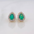 Topos Gota Esmeralda 40pts Diamantes 28pts 2.45g / 6.64mm Oro Amarillo 18K