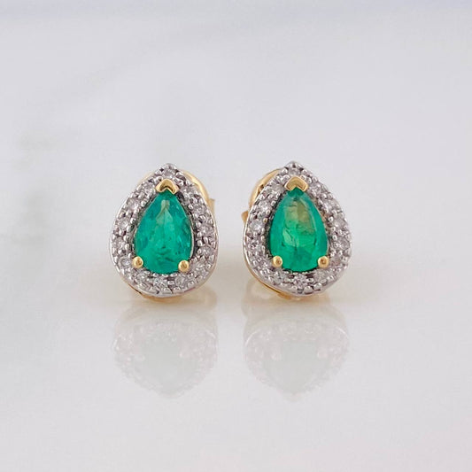 Topos Gota Esmeralda 40pts Diamantes 28pts 2.45g / 6.64mm Oro Amarillo 18K