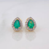 Topos Gota Esmeralda 40pts Diamantes 28pts 2.45g / 6.64mm Oro Amarillo 18K