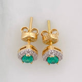 Topos Gota Esmeralda 40pts Diamantes 28pts 2.45g / 6.64mm Oro Amarillo 18K