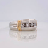 Anillo Monarca Diamantes 23pts 8.9g / T10 Dos Oros Amarillo Blanco 14K