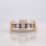 Anillo Monarca Diamantes 23pts 8.9g / T10 Dos Oros Amarillo Blanco 14K