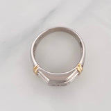Anillo Monarca Diamantes 23pts 8.9g / T10 Dos Oros Amarillo Blanco 14K