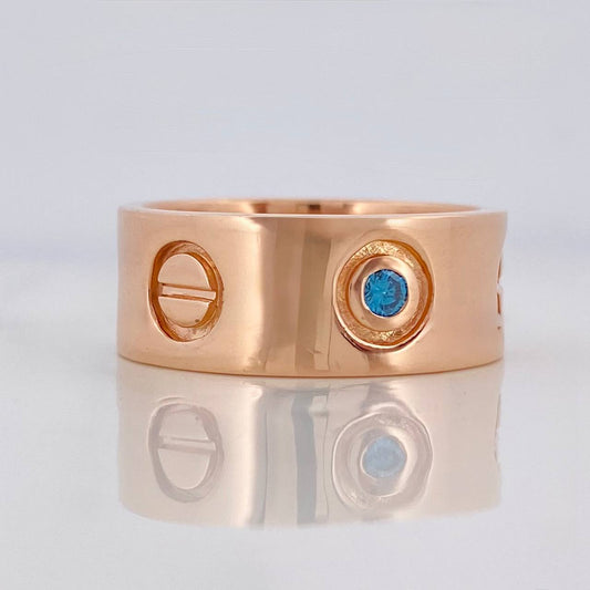 Anillo Tornillo Diamantes 12pts 13.15g / T9 1/4 Oro Rosa 18K