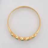 Anillo Churumbela Hoja Esmeraldas 30pts 1.65g / T9 Oro Amarillo 18K