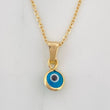 Set Cadena Aro Seguido + Dije Ojo Turco / 1.5g / 45cm Oro Amarillo 18K