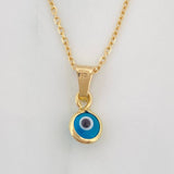Set Cadena Aro Seguido + Dije Ojo Turco / 1.5g / 45cm Oro Amarillo 18K