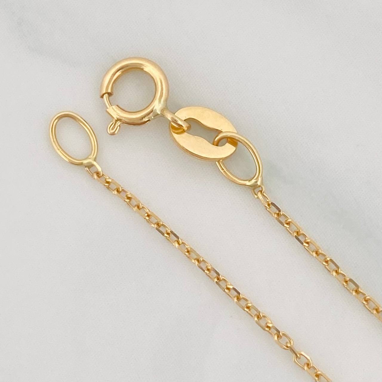 Set Cadena Aro Seguido + Dije Ojo Turco / 1.5g / 45cm Oro Amarillo 18K
