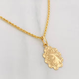 Set Cadena Lazo + Dije Virgen Maria / 2.65g / 50cm Oro Amarillo 18K