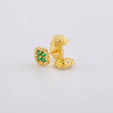 Topos Trebol Diamantado 0.9g / 5.7mm Oro Amarillo 18K