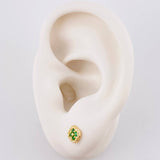 Topos Trebol Diamantado 0.9g / 5.7mm Oro Amarillo 18K