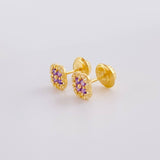 Topos Trebol Tupido 0.9g / 5.7mm Oro Amarillo 18K