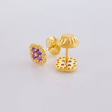 Topos Trebol Tupido 0.9g / 5.7mm Oro Amarillo 18K