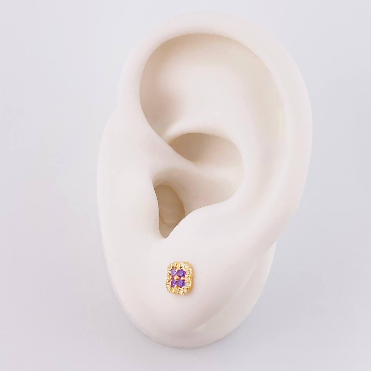 Topos Trebol Tupido 0.9g / 5.7mm Oro Amarillo 18K