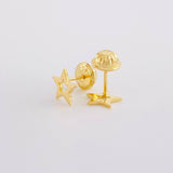 Topos Estrella Silueta 0.65g / 7mm Oro Amarillo 18K