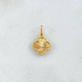 Dije Trebol 0.7gr / 1.6cm-Bordeado Diamantado Oro Amarillo Nac.Esp. 18K ©