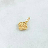 Dije Trebol 0.7gr / 1.6cm-Bordeado Diamantado Oro Amarillo Nac.Esp. 18K ©
