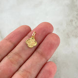 Dije Trebol 0.7gr / 1.6cm-Bordeado Diamantado Oro Amarillo Nac.Esp. 18K