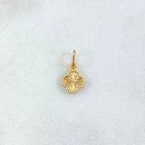 Dije Trebol 0.5gr / 1.5cm-Bordeado Diamantado Oro Amarillo Nac.Esp. 18K *