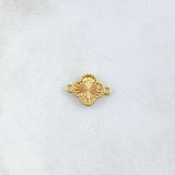 Herraje Trebol 0.65gr / 1.5cm-Bordeado Diamantado Oro Amarillo Nac.Esp. 18K *