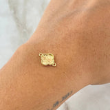 Herraje Trebol 0.7gr / 1.5cm-Bordeado Diamantado Oro Amarillo Nac.Esp. 18K ©
