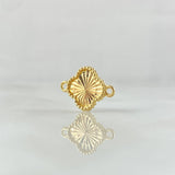 Herraje Trebol 0.65gr / 1.5cm-Bordeado Diamantado Oro Amarillo Nac.Esp. 18K *