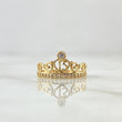 Anillo Corona Quinces  1.8gr / T5 1/2 / Circones Blancos Oro Amarillo 18K