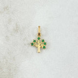 Dije Arbol 0.35gr / 1.4cm / Circones Verdes Oro Amarillo 18K ©