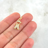 Dije Niño 1.15gr / 2.2cm / Circones Blancos  Oro Amarillo 18K ©