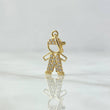 Dije Niño 1.15gr / 2.2cm / Circones Blancos  Oro Amarillo 18K ©