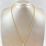 Set Cadena Lazo 1.8gr / 50cm / 1.7mm + Dije Piedra 0.35gr / 1.1cm Circon Blanco 2.15gr Oro Amarillo 18K (Oferta)