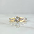 Anillo Solitario Puente 2.5gr / T 7 / Circones Blancos Oro Amarillo 18K