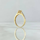 Anillo Solitario Puente 2.5gr / T 7 / Circones Blancos Oro Amarillo 18K
