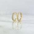 Candongas Carril  1.4gr / 1cm Circones Blancos  Oro Amarillo 18K