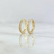 Candongas Carril 1.4gr / 1.1cm / Circones Blancos Oro Amarillo 18K ©