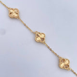 Pulso Trebol Aro Seguido 4.4gr / 18.1cm / 1.5mm Diamantado Oro Amarillo Nac.Esp. 18K &
