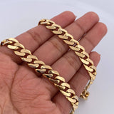 Cadena Cubana 41.45gr / 60.1cm / 8mm Broche Cajon Circones Blancos Oro Amarillo Nac.Esp. 18K $